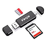 Vanja Lecteur de Carte Mémoire, SD/Micro SD Lecteur de Carte et Micro USB OTG à USB 2.0 Adaptateur avec Standard ...