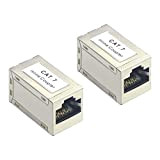 VCELINK Cat7 Coupleur RJ45 Blindé Inline Adaptateur Ethernet Femelle à Femelle Câble Connecteur Lot de 2