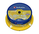 Verbatim 43489 4.7GB 4x Matt Silver DVD+RW - 25 Pack Spindle