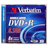 VERBATIM 43540 Lecteur DVD Vierge DVD+RW 8,5Go, DVD+R, 120 mm, 1 pièce(s), 240 Min, Polycarbonate