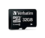 Verbatim Carte mémoire microSDHC Premium 32 Go noire - Carte SD pour capture vidéo en full HD - résiste à ...