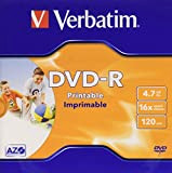 Verbatim DVD-R 4,7 Go Imprimable sur Un Seul côté, Une Seule Couche