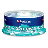 Verbatim DVD-RW 95179 Lot de 30 DVD-RW avec Surface de Marque Bleu/Gris 4,7 Go