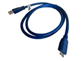vhbw Câble Data-Chargeur Micro USB 3.0 Bleu pour Samsung Galaxy S5 SM-G900F 16GB etc. Remplace: Samsung ET-DQ11Y1WEGWW.