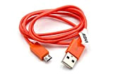 vhbw Câble USB - Micro USB, 1 mètre, Orange, Compatible avec JBL Flip, Flip 2, Flip 3, Go, Reflect