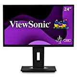 ViewSonic VG2448 Moniteur IPS 24" Full HD, 5ms, VGA, HDMI, DisplayPort, USB, Haut-parleurs, Ergonomique, Noir