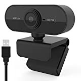 Vinmooog Webcam pc Webcam Streaming Camera pc,webcams et equipement voip Camera Streaming Full HD 1080P avec Microphone USB 360° Rotation ...