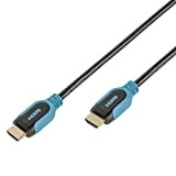 Vivanco HDMI Câble de raccordement Fiche mâle HDMI-A, Fiche mâle HDMI-A 2.50 m Noir, Bleu Clair 42956 Canal de Retour ...