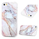 Vogu'SaNa Coque de Protection Souple en Silicone pour iPhone Se/iPhone 5S 5 Motif marbre Mat