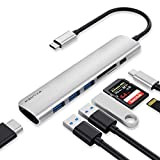 Walnew Hub USB C 7 en 1 pour MacBook Pro avec 4 K USB-C vers HDMI, lecteur de carte SD/TF, ...