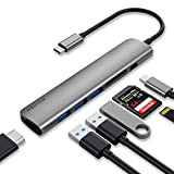 Walnew Hub USB C 7 en 1 pour MacBook Pro avec 4 K USB-C vers HDMI, lecteur de carte SD/TF, ...