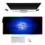 Warframe Grand tapis de souris de jeu RVB lumineux à LED sous la main durable pour clavier d'ordinateur, ordinateur portable, ...