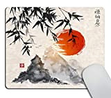 Wasach Tapis de souris de gaming sur mesure avec bambou, arbres, soleil et montagnes japonais, 240 mm x 200 mm ...