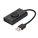 Wendry Carte Son Externe, Adaptateur Audio USB Carte Son stéréo Externe avec Prise pour Casque et Casque de 3,5 mm, ...