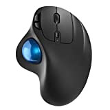 Wireless Trackball Mouse, Rechargeable Ergonomic Mouse, Easy Thumb Control, Precise & Smooth Tracking, Bluetooth Or USB, Compatible for PC, Laptop, ...