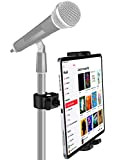 woleyi Support Tablette Microphone, Support Fixation Tablet Pied de Micro Musique [Rotation 360°& Stable] pour iPad Pro 12.9 Air Mini, ...
