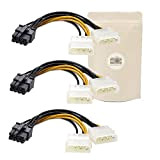 X3 Cable Molex 8 Pin Femelle Vers 2X 4 Pin Male Cable PCI Express De 18cm Broche Fiche D'Alimentation Pour ...