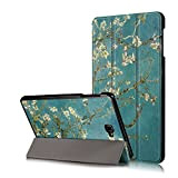 Xuanbeier Coque pour Samsung Galaxy Tab A 10.1 Pouces 2016 SM-T580/T585 (A6) Tablette Housse Étui avec Fonction Support et Réveil/Sommeil,Fleur