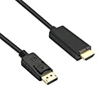 YACSEJAO Câble DisplayPort vers HDMI, Adaptateur DP mâle vers HDMI mâle plaqué or, DP vers HDMI, Compatible avec projecteur, ordinateur ...