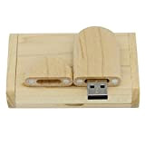 Yaxiny Clé USB 2.0 avec boîte en bois d’érable 2.0/8GB 2.0