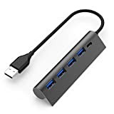 Yizhet Hub USB 2.0 4 Ports Multi USB Data Hub avec Câble de 30mm, Portable Ultra Slim, Compatible pour Macbook, ...