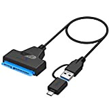 Yizhet USB 3.0 Type C vers SATA III, Adaptateur de Disque Dur USB C vers SATA III, Super Speed 5Gbps, ...