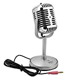 YO-HAPPY Microphone Pc ， Microphone à condensateur Professionnel Audio ， Enregistrement sonore Stu-dio avec Support Antichoc
