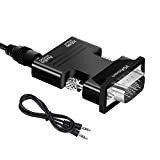 YRIKE Adaptateur HDMI vers VGA,1080P HDMI Femelle vers VGA Mâle avec Câble Audio 3.5mm, pour Ordinateur Portable, Bureau, TV, Projecteur, ...