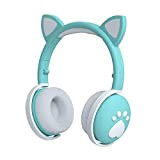 YTFU Cuffie Bluetooth Senza fili per Bambini Con orecchio di Gatto, Cuffie Stereo Senza fili ripiegabili Sopra lorecchio Con microfono, ...