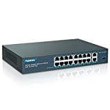 YuanLey 18 Ports Gigabit Switch PoE , 16 Ports PoE + 1000 Mbps, 2 Gigabit Uplink, 250W 802.3af/at, Bureau/Rack en ...