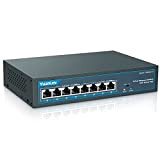 YuanLey 6 Ports PoE Switch avec 2 Uplink Ethernet Ports, 6 Ports PoE+ 100Mbps, 78W 802.3af/at, Ports Vlan, Extension 250m, ...