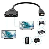 ZHITING Prise HDMI 1 mâle vers Double HDMI 2 Femelle,Répartiteur HDMI câble Adaptateur convertisseur pour lecteurs de DVD/HDTV/Moniteur LCD et ...