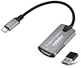 Zhongkaifa Carte de Capture vidéo HDMI vers Type-C, Free Drive 4K 1080P Type-C HDMI vers USB-C, Convertisseur Portable pour l'enregistrement ...