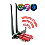 Ziyituod Carte WiFi 6E, jusqu'à 5400 Mbps avec Adaptateur Bluetooth 5.2, Carte réseau WiFi AX210 Double Bande (2.4G 600 Mbps/5G ...