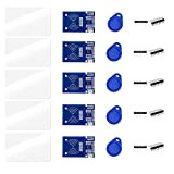 ZkeeShop 5 Pcs RFID Kit with Reader Sensor Module, Chip and Card Compatibe for Arduino and Raspberry Pi