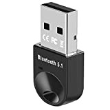 zoerbufan Adaptateur USB Bluetooth 5.1, Clé Bluetooth Dongle pour Windows 11/10/8.1/8/7, Supporte Casque, Souris, Manette, Clavier, Imprimantes, Pc, Smartphone, Tablette ...