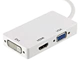 Zuya Mini DisplayPort DP Thunderbolt vers DVI VGA HDMI compatible câble adaptateur 3 en 1 pour iMac Mac Mini Pro ...